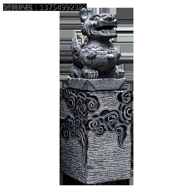 青石石雕门墩抱鼓石石狮子一对花园装饰石墩庭院开业门口貔貅摆件