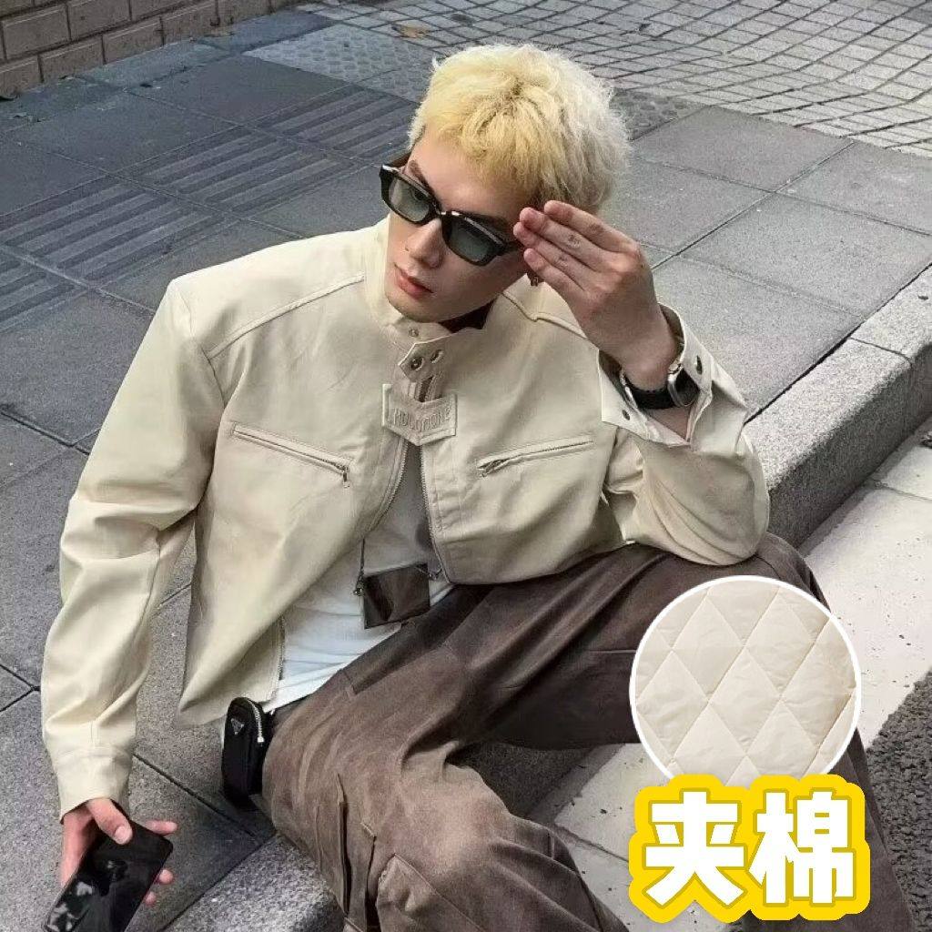 美式复古街头机车麂皮衣夹克女短款潮牌夹棉服垫肩外套秋冬,男装,皮衣,淘宝优惠券,粉丝福利购,淘宝优惠卷