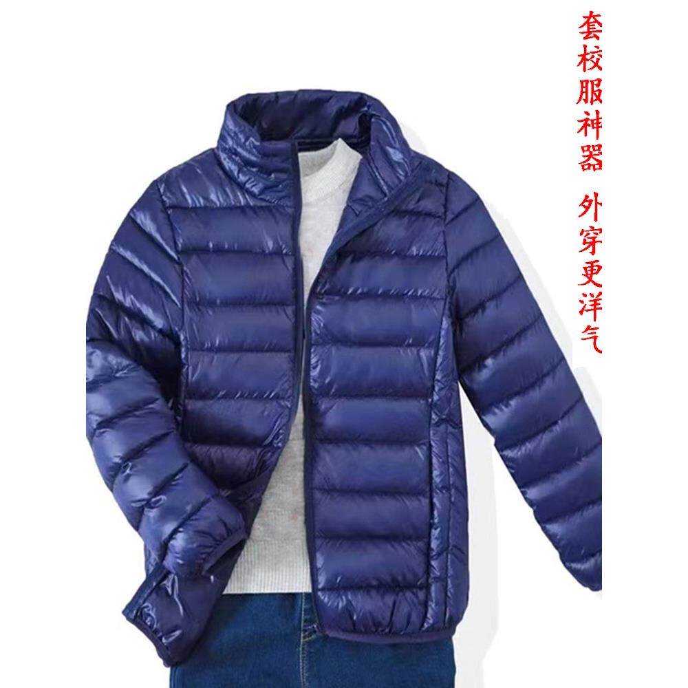 儿童羽绒棉服轻薄款整块棉男童棉衣女童棉袄大童男孩外套少年立领