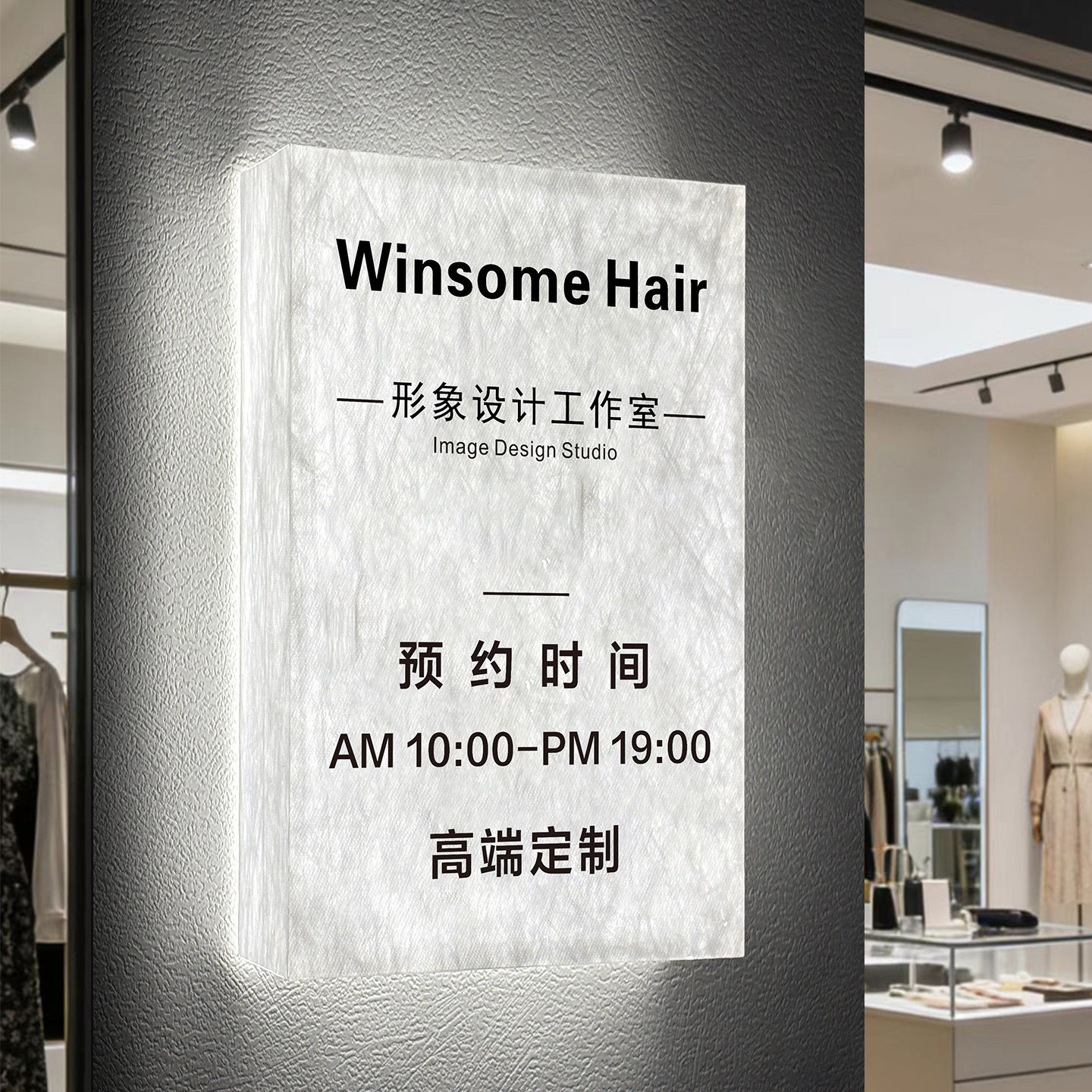 杜邦纸工作室logo定制门牌网红服装店发光灯箱标识牌led可充电营业时间告示牌店铺门口广告牌高级感创意订做