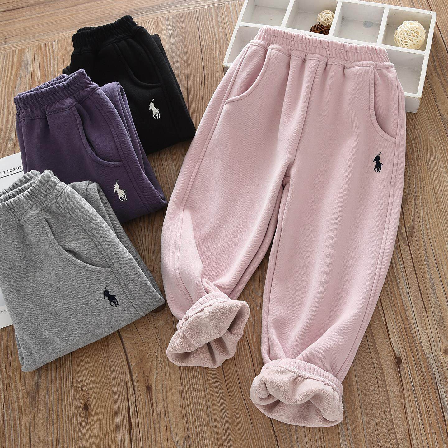 洋气童装2025秋冬款儿童男女童薄绒运动裤宝宝中大童加绒束口卫裤