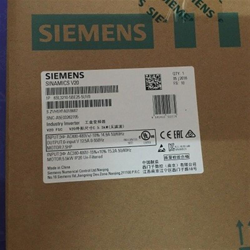 6SL3210-5BE25-5CV0 V20变频器6SL32105BE255CV0【请询价】