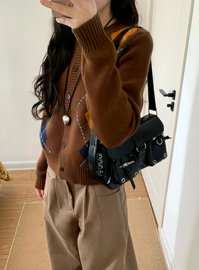 美式复古绑带机车包单肩斜挎小方包甜酷辣妹风大学生 无题notitle