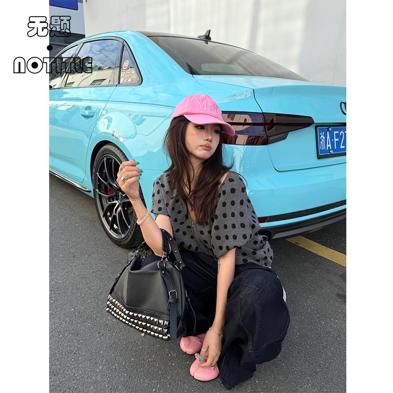 【无题notitle】美式复古铆钉机车包大容量朋克风单肩斜挎托特包