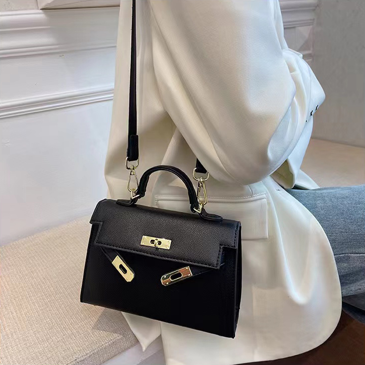 黑色凯莉包手提单肩斜挎包小众设计感大学生包包 无题notitle,箱包皮具/热销女包/男包,小方包,淘宝优惠券,粉丝福利购,淘宝优惠卷