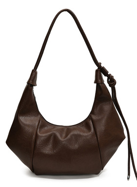 美式复古单肩斜挎牛角包简约大容量托特包学院风 无题notitle