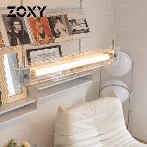 zoxy佐夕包豪斯长条一字马扎吊灯极简玻璃工业风LED吧台餐厅灯具