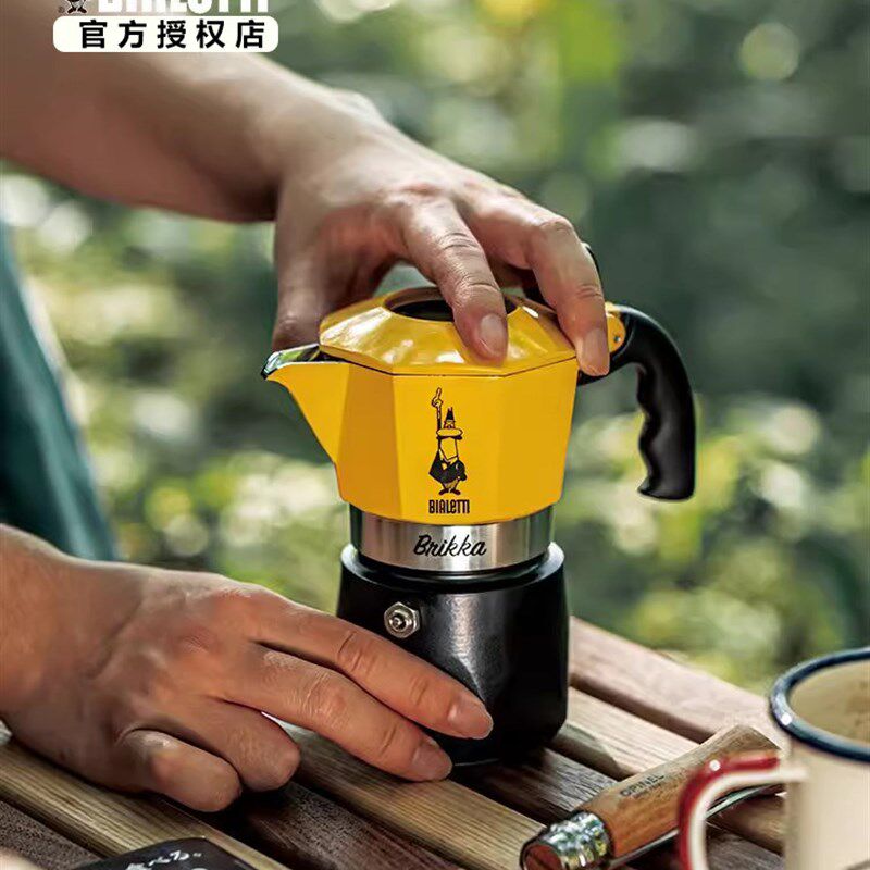 比乐蒂Bialetti双阀摩卡壶家用户外咖啡壶礼盒套装露营便携手冲