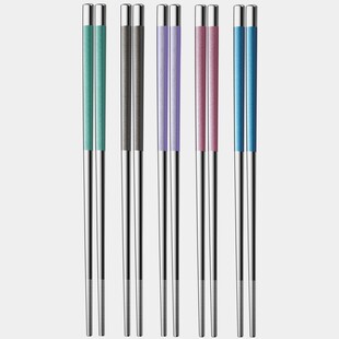 精选德国316L不锈钢筷子一人一筷家用耐高温防霉防滑分餐快子高档