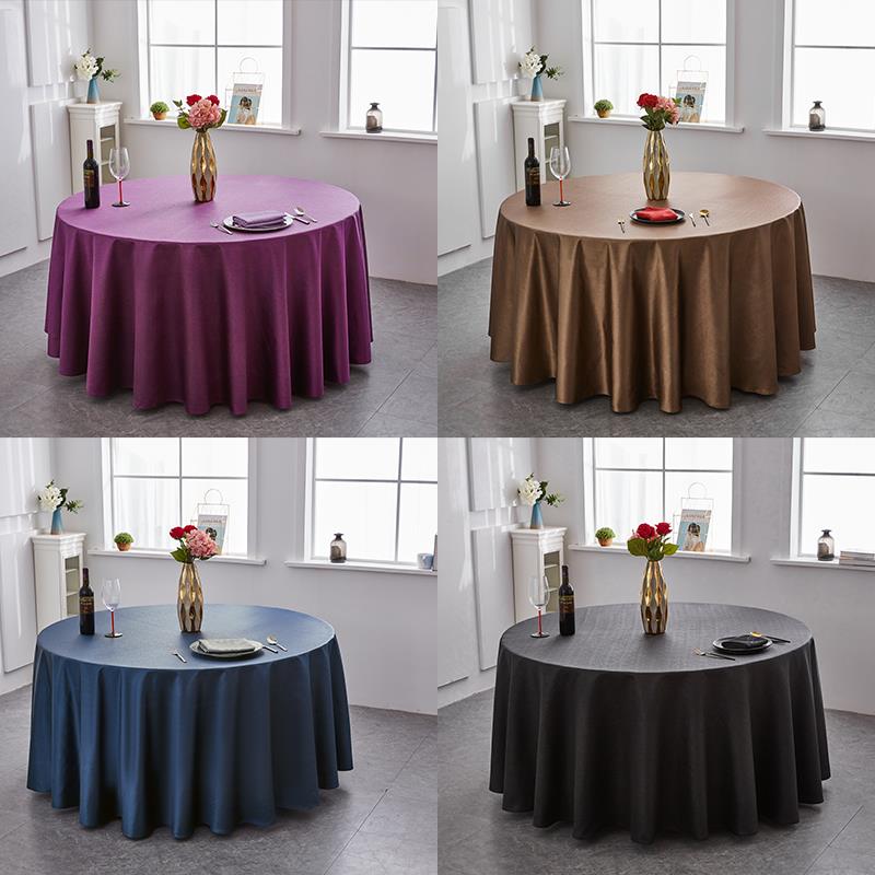 酒店桌布大圆桌餐桌压纹下台布圆桌餐桌布餐厅饭店圆形宴会台布艺