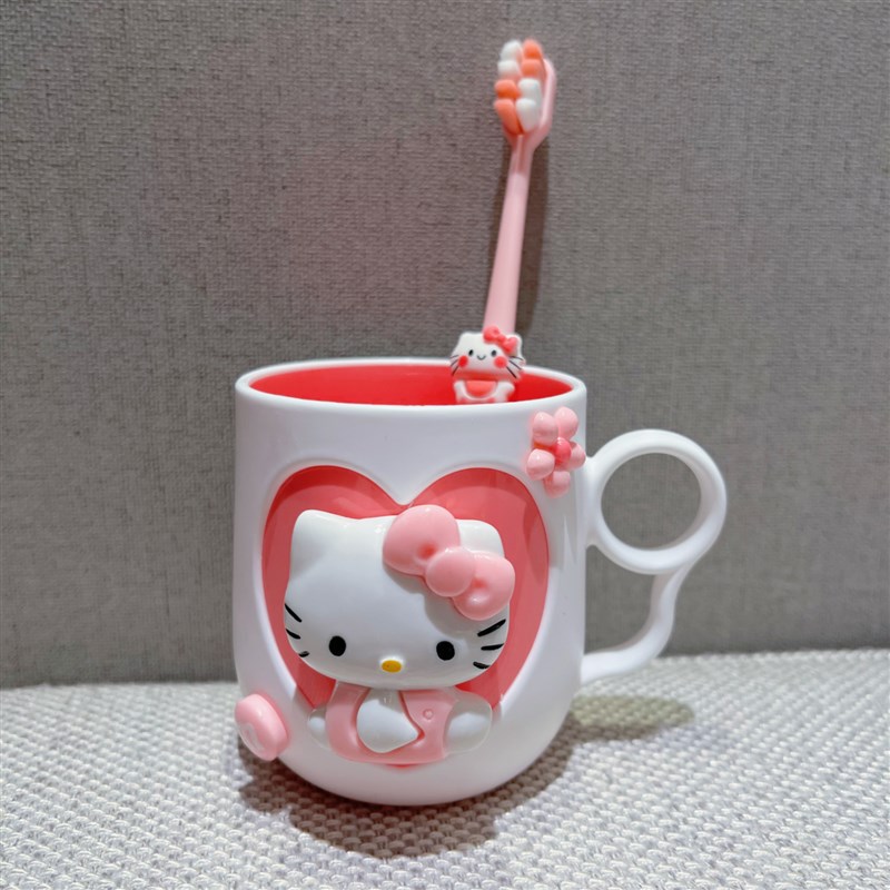可爱刷牙杯女生宿舍儿童漱口杯子学生家用洗漱女孩宝宝卡通猫牙缸