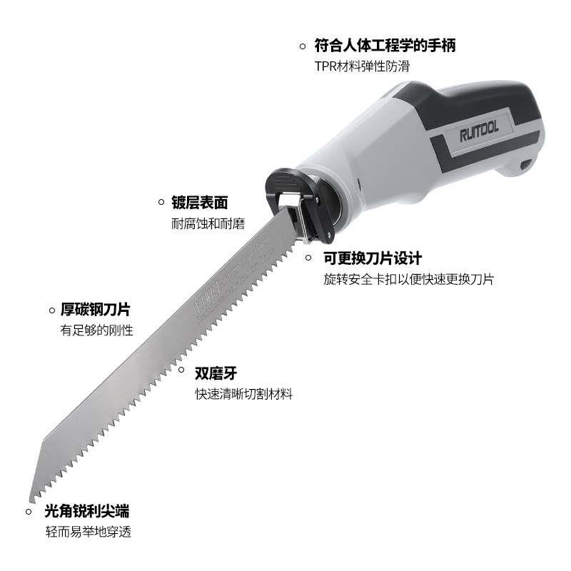 马刀锯条手柄家用木工修枝塑料管冻肉切割手动锯小型往复锯套装