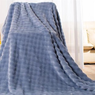 精选羽兴诚兔兔绒毛毯冬季加厚盖毯保暖被子加绒冬天毯子男女沙发