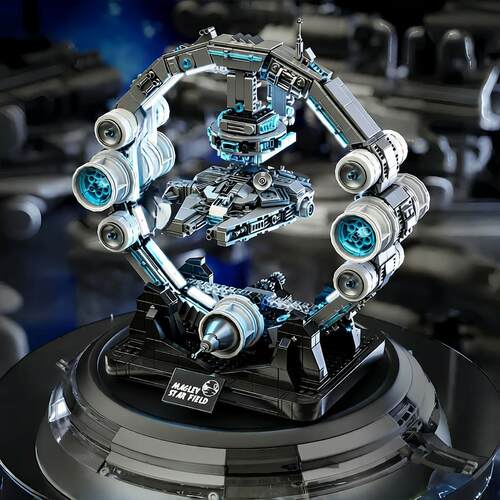 JQ1122积琪悬浮千年隼宇宙飞船战舰拼装积木模型摆件科教男孩玩具