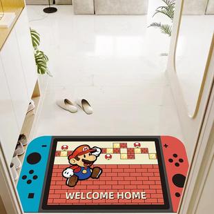 马里奥地垫入户门垫Switch地毯门口进门玛利欧脚垫子pvc可擦免洗