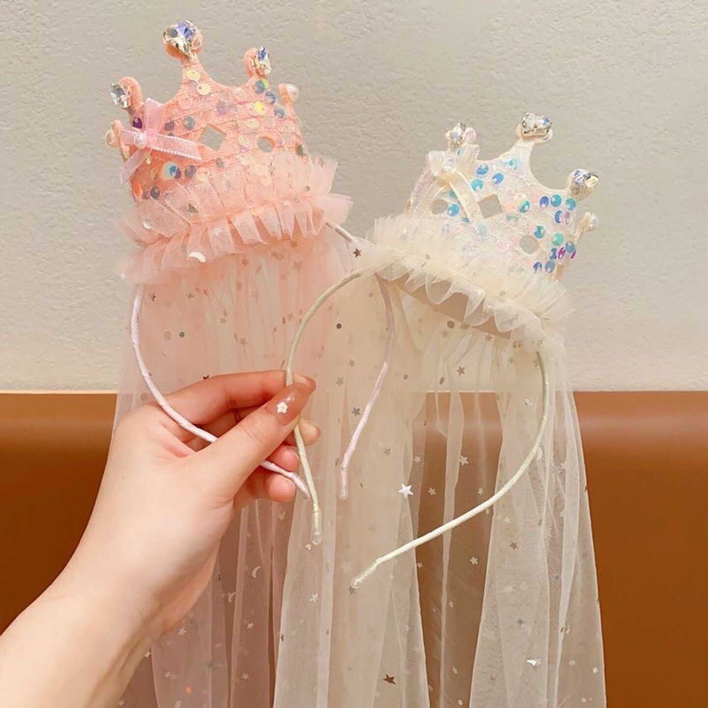 儿童小公主皇冠头纱发箍头纱生日帽网纱超仙甜美头饰发卡头箍发饰