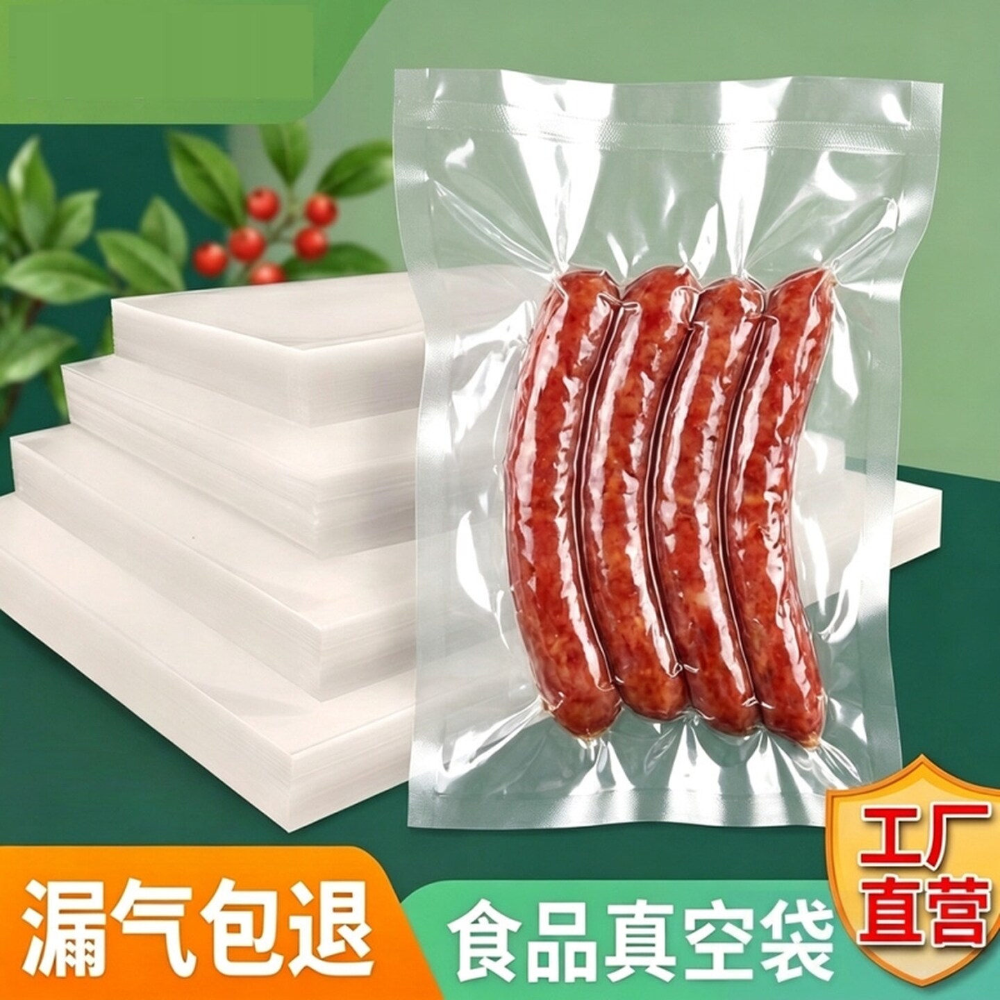 尼龙真空食品包装袋商用24丝加厚专用光面透明塑料保鲜袋密封抽气