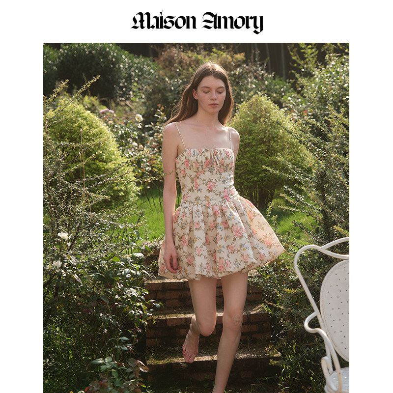 MaisonAmory白底城堡花园印花