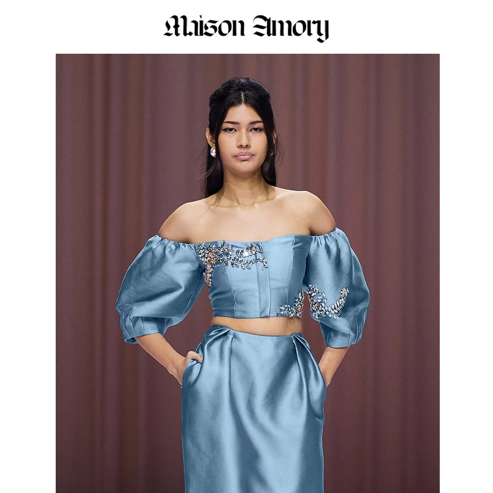 秀场同款|灰蓝色长袖上衣The Remebrence Maison Amory