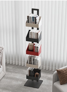 意式极简书架落地置物架客厅家用多层收纳架展示架靠墙隔断储物架