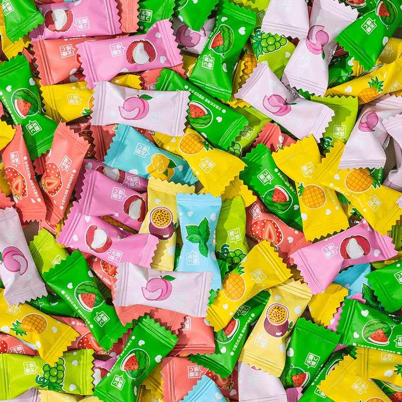 无糖维c薄荷糖百香果前台招待高颜值多水果味小零食接吻糖果商用