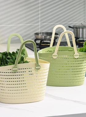 大号菜篮子手提买菜购物筐塑料收纳篮镂空洗澡篮子浴室淋浴篮浴筐