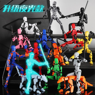 幸运13人偶全身多关节可动兵人玩偶可运动拼装摆件六翼天使3d玩具