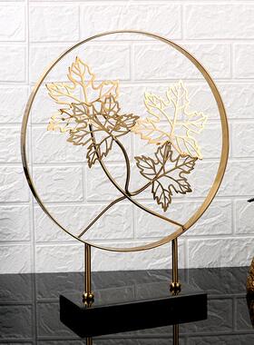 中式枫叶轻奢植物摆件高级感创意家居客厅大号玄关装饰工艺品摆设