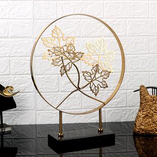 中式枫叶轻奢植物摆件高级感创意家居客厅大号玄关装饰工艺品摆设