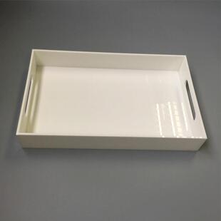 厂家供应白色亚克力酒水托盘取餐盘有机玻璃亚加力洗漱用品收纳盒