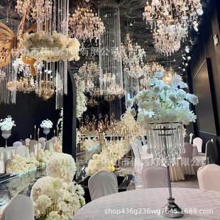 新款 饰铁艺摆件 婚庆道具亚克力冰条桌花器婚礼堂桌面插花花器装