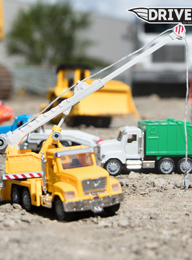 北美Driven工程车模型儿童玩具仿真声光消防车挖掘机男孩警车云梯