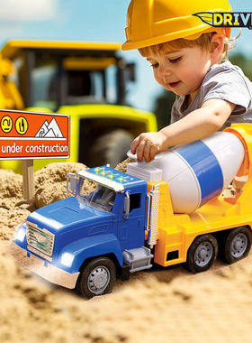 DRIVEN搅拌车儿童仿真工程车水泥车玩具多功能声光模拟生日礼物