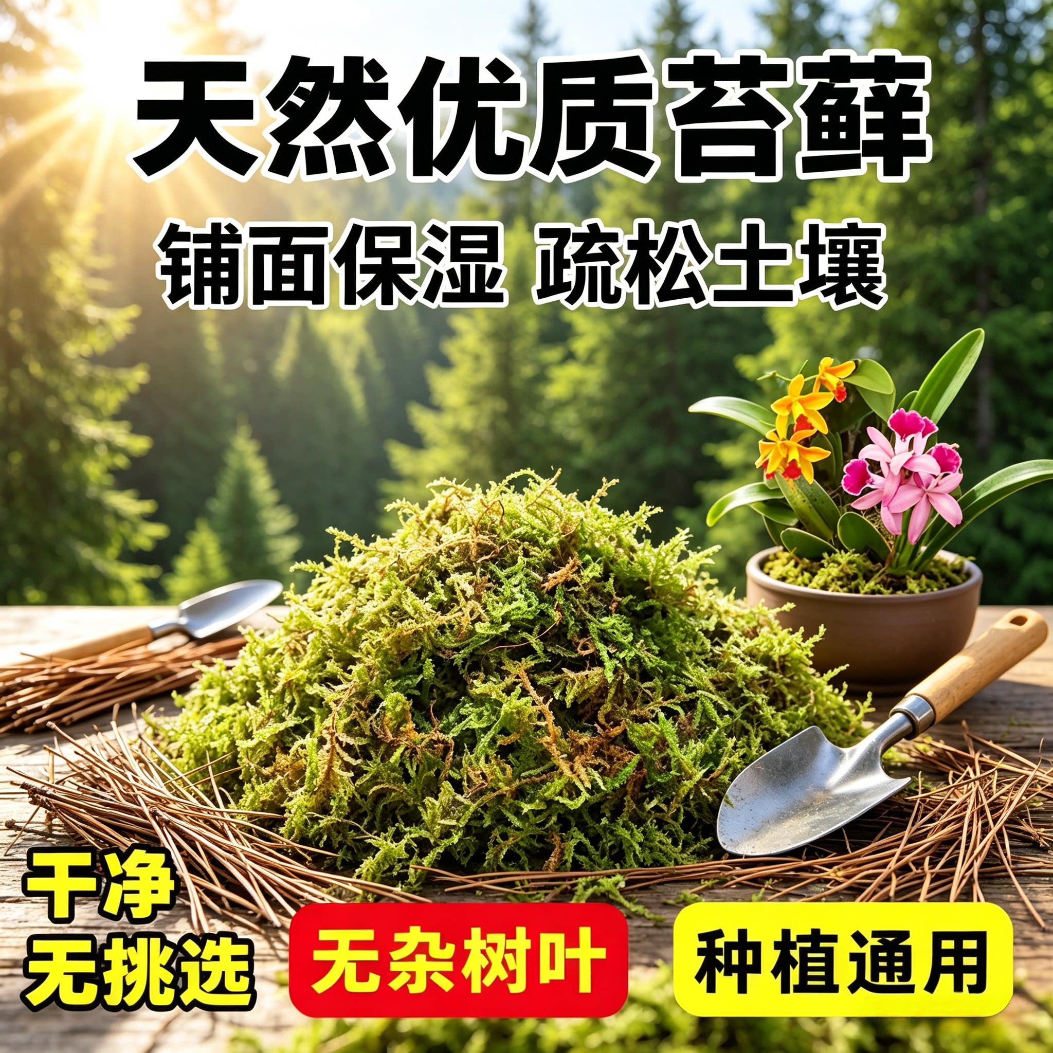 江西苔藓干铁皮石斛爬宠天然乌龟蝴蝶兰花专用养花垫材干青苔包邮