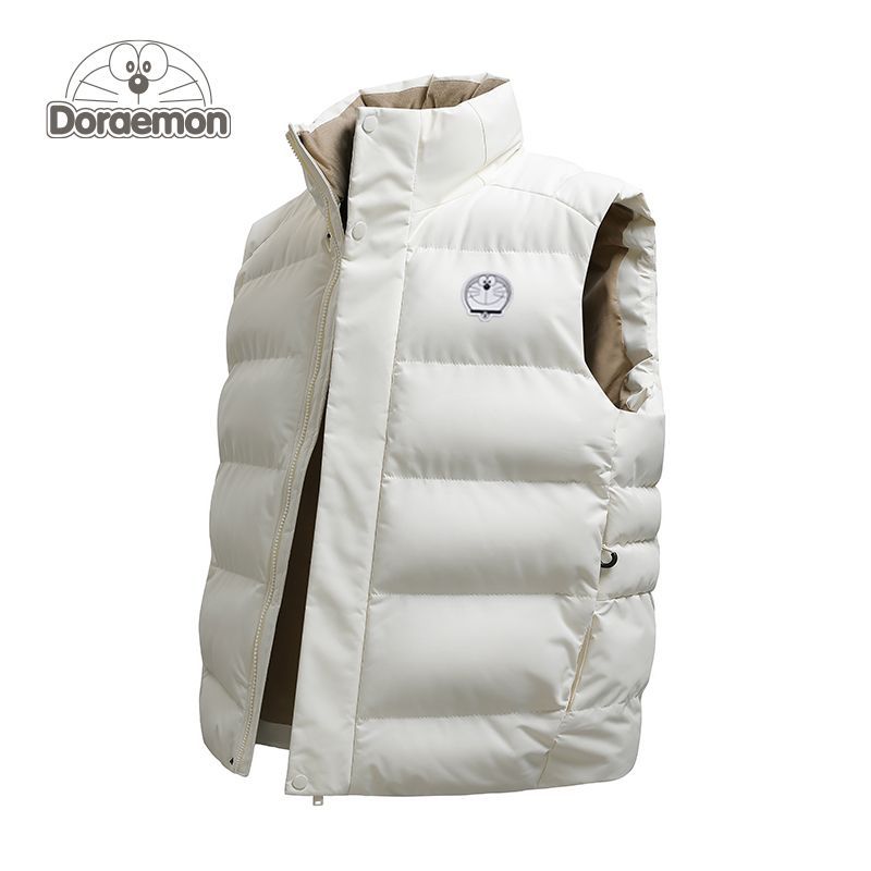 哆啦A梦美式立领无袖棉服男女冬季2025新款