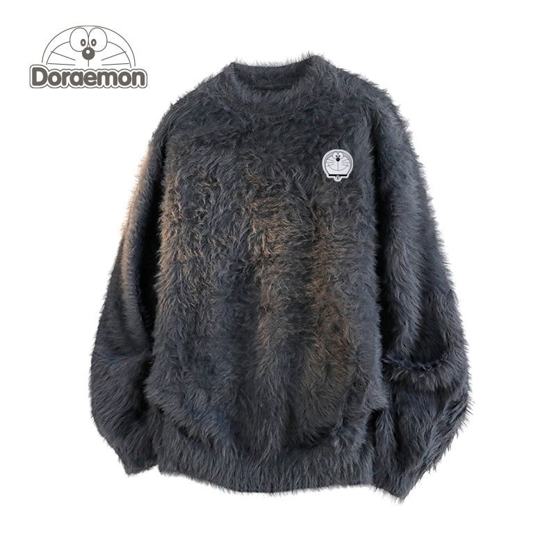 哆啦A梦慵懒针织衫男女冬季2025新款宽松圆