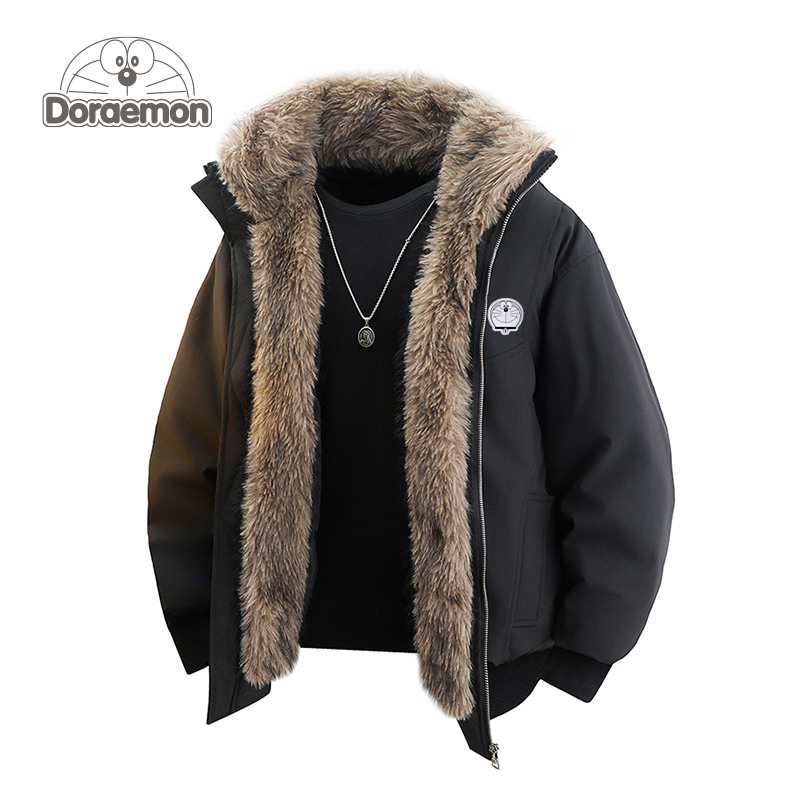 哆啦A梦美式座山雕棉服男士冬季新款保暖加厚休闲棉衣外套棉袄潮