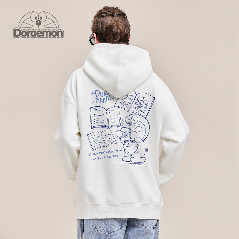 DORAEMON/哆啦A梦连帽套头卫衣男春秋冬季潮牌情侣长袖男生上衣服