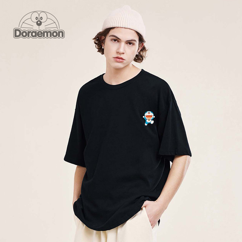 哆啦A梦夏季青少年纯棉短袖t恤男