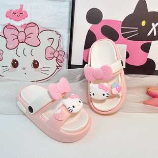 2025新款家居公主风女童一字拖儿童拖鞋夏款可外穿洋气室内女宝宝
