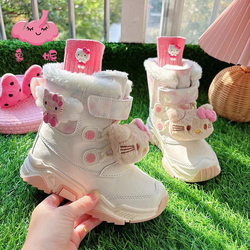 儿童加绒加厚雪地靴冬季防滑棉鞋