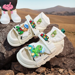 儿童白色凉鞋男童鞋夏季2026新款帅气时髦宝宝透气可下水防滑时尚