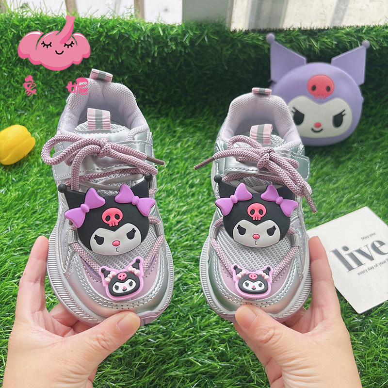 女童可爱老爹鞋2026春季新款儿童鞋子女款跑步轻便运动鞋透气网面