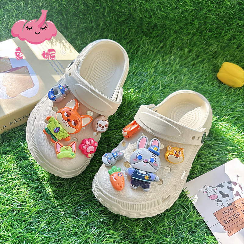 新款咖色树脂兔子狐狸洞洞鞋,童鞋/婴儿鞋/亲子鞋,儿童洞洞鞋,淘宝优惠券,粉丝福利购,淘宝优惠卷