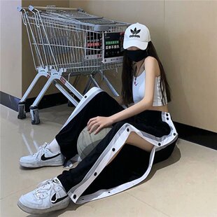 春夏骨折术后专用长裤 打石膏护具卧床病人两侧开边护理腿脚伤女款