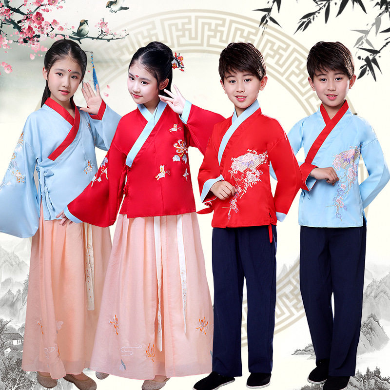 儿童汉服女童襦裙仙女裙演出服2025新款小女孩女春古装男童舞蹈服,童装/婴儿装/亲子装,汉服,淘宝优惠券,粉丝福利购,淘宝优惠卷