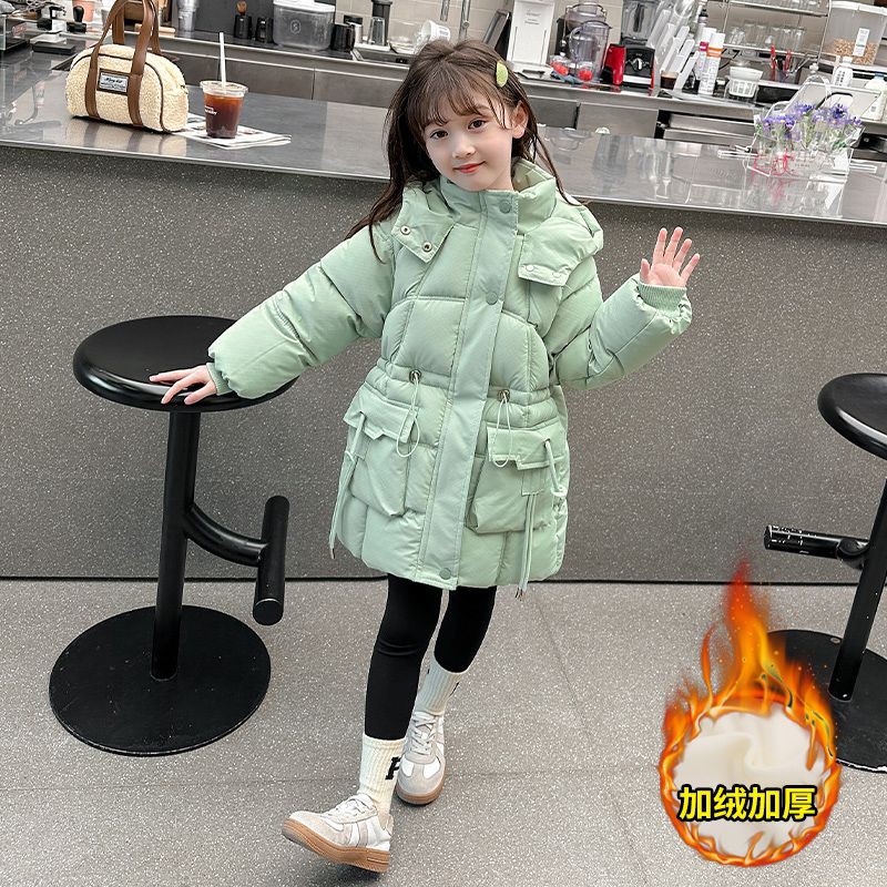 女童棉衣冬装2024新款洋气羽绒棉服中大儿童女孩冬季棉袄加绒外套