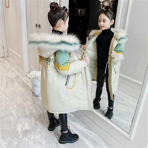 女童棉衣外套2025新款中大童装儿童韩版加厚拼色女孩冬季棉袄棉服