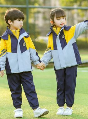 小学生校服春秋冬装幼儿园秋冬园服冲锋衣儿童班服运动套装老师