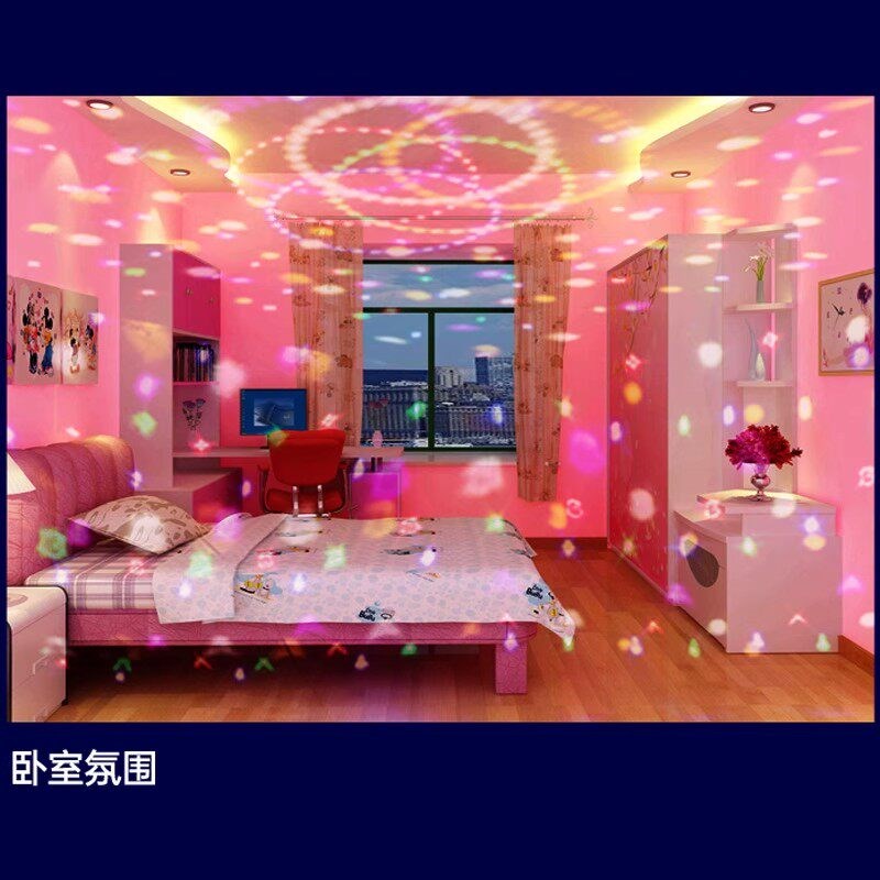 2026新款家用ktv闪光旋转七彩灯舞厅家庭高级感氛围音乐节奏灯